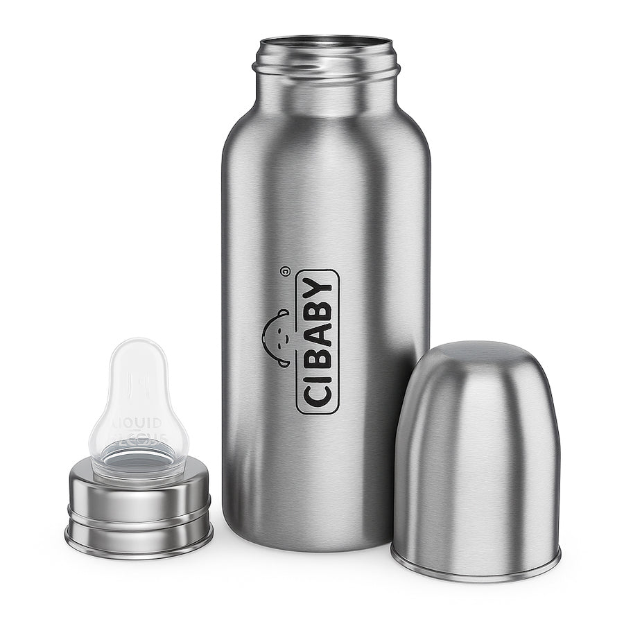 Stainless Steel Baby Feeding Bottle- 240ml
