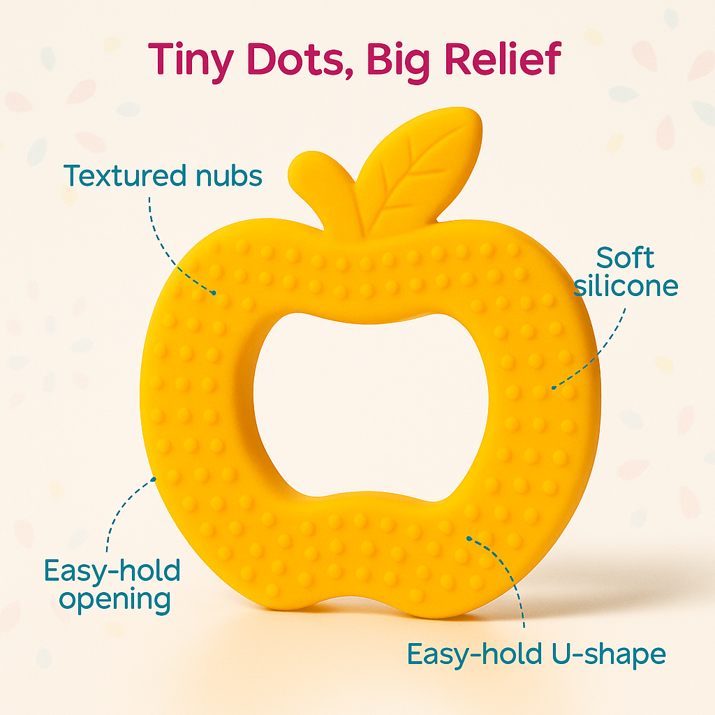 CI BABY Apple Shape Silicone Baby Teether | BPA-Free, Soft & Safe Gum Soother for 3+ Months