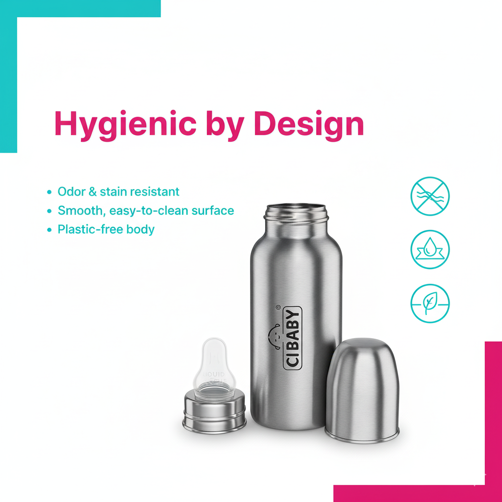 Stainless Steel Baby Feeding Bottle- 240ml
