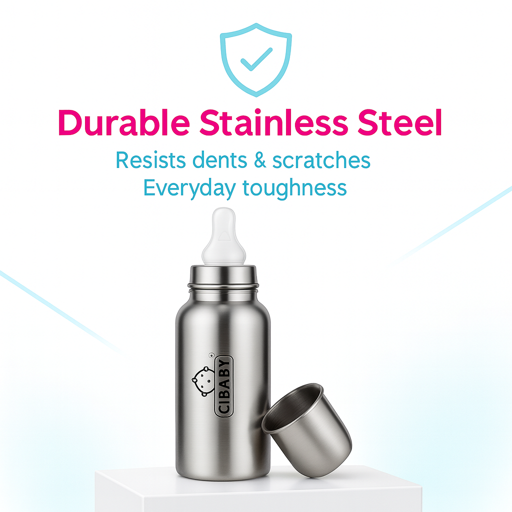 Stainless Steel Baby Feeding Bottle- 240ml