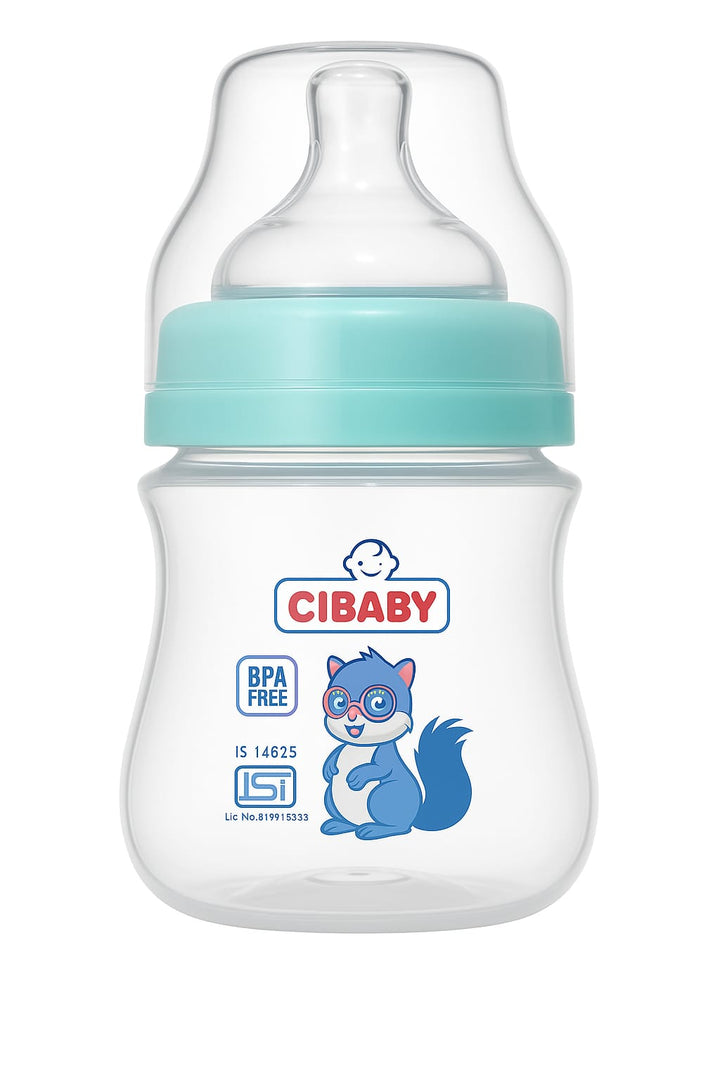 Wide Neck Plastic Baby Feeding Bottle (150ML)