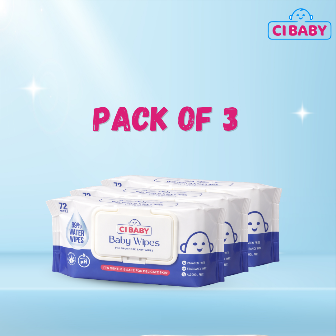 CI Baby 99% Water Baby Wipes Pack of 3 (216 Wipes)