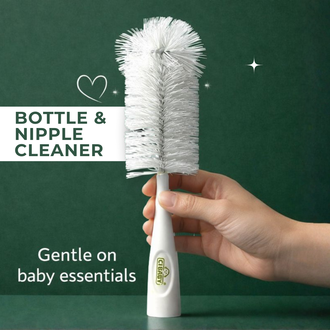 CI Baby Bottle & Nipple Brush | 2-in-1 Feeding Bottle Cleaner with Nipple Brush | Baby Essentials