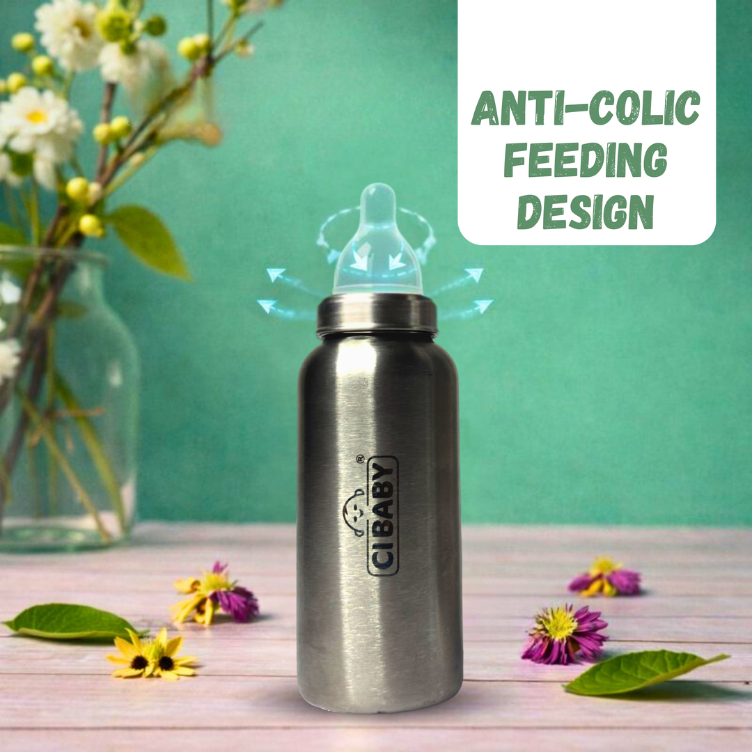Stainless Steel Baby Feeding Bottle (250ML)