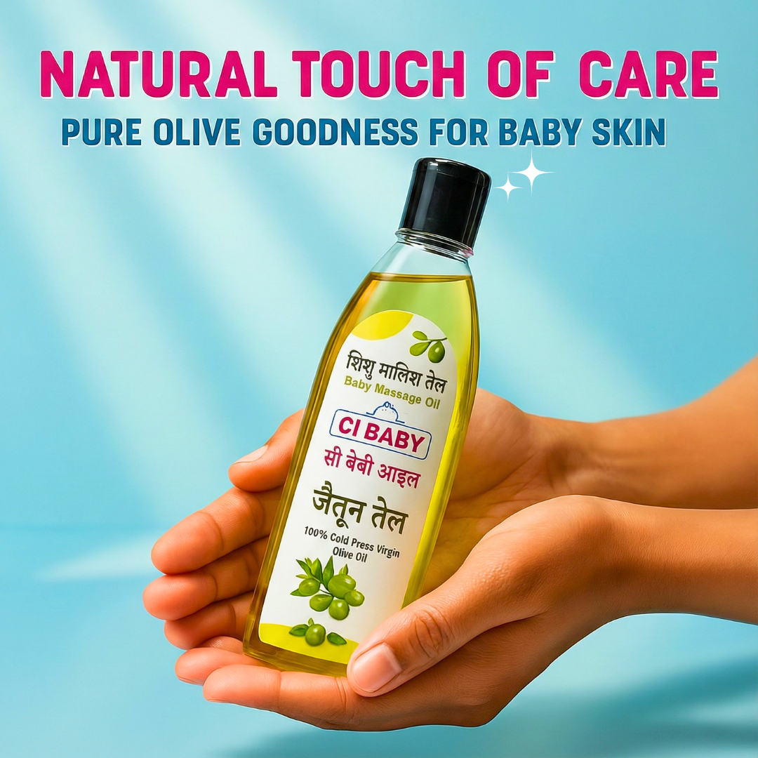 CI Baby Olive Oil (Pack of 4) – 100% Cold Pressed Virgin Olive Oil for Gentle Baby Care