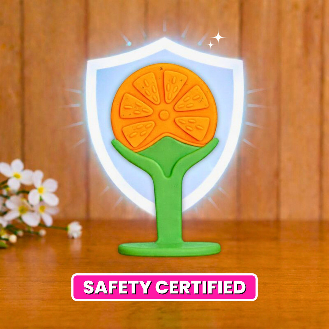 CI BABY Orange Slice Silicone Baby Teether | BPA-Free, Food-Grade, Gum Soother for 3+ Months