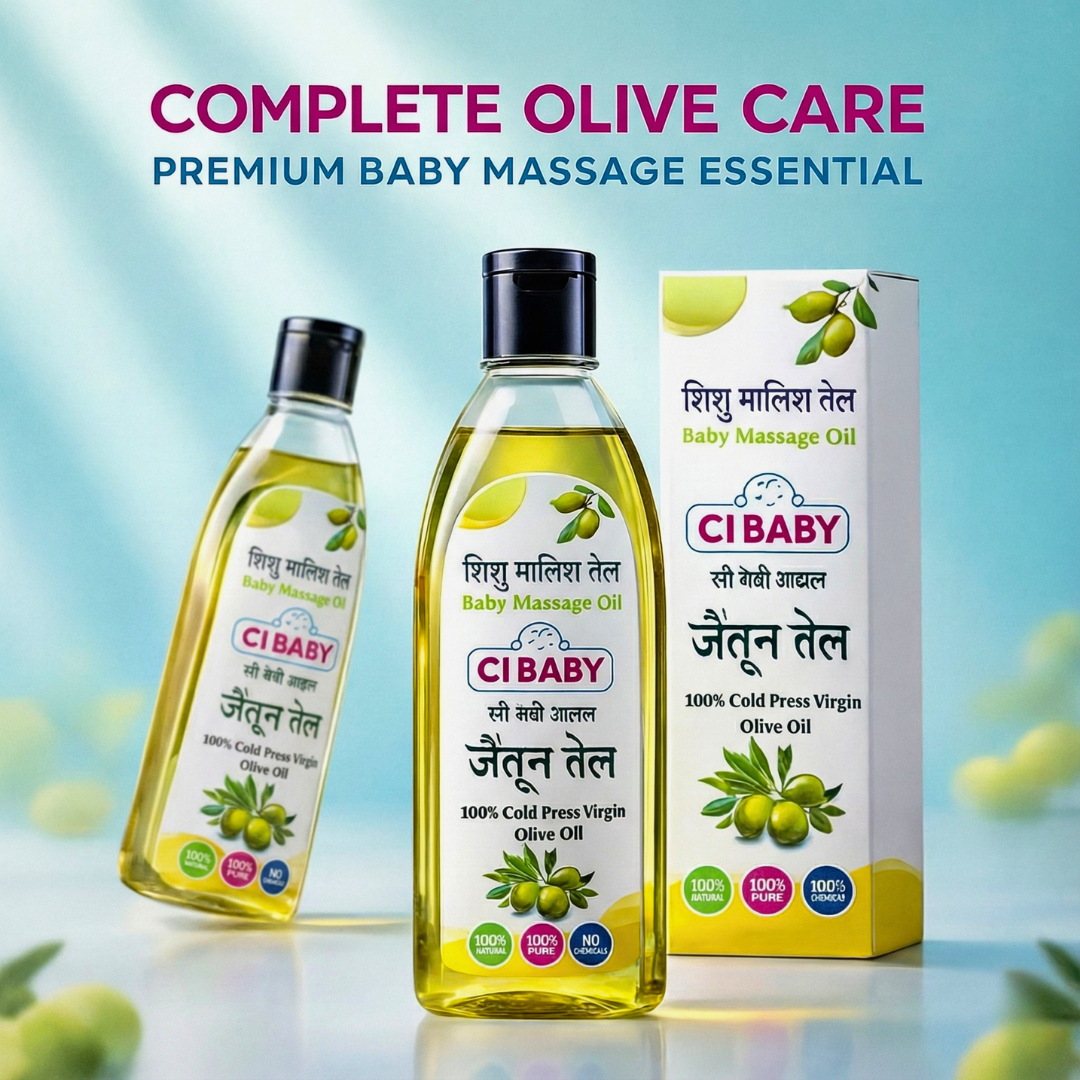 CI Baby Olive Oil (Pack of 4) – 100% Cold Pressed Virgin Olive Oil for Gentle Baby Care