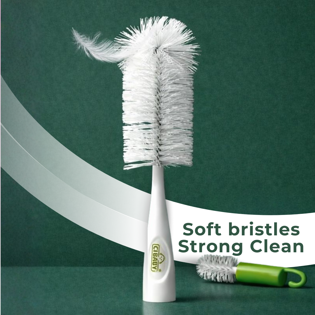 CI Baby Bottle & Nipple Brush | 2-in-1 Feeding Bottle Cleaner with Nipple Brush | Baby Essentials