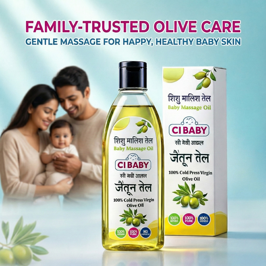 CI Baby Olive Oil (Pack of 4) – 100% Cold Pressed Virgin Olive Oil for Gentle Baby Care