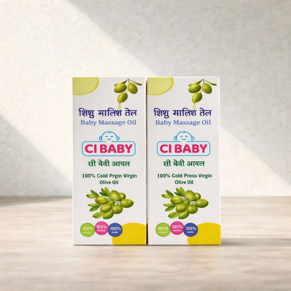 CI Baby Olive Oil – 100% Cold Pressed Virgin Olive Oil (Pack of 2 | 100ml / 200ml Each)