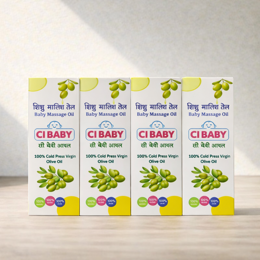 CI Baby Olive Oil (Pack of 4) – 100% Cold Pressed Virgin Olive Oil for Gentle Baby Care