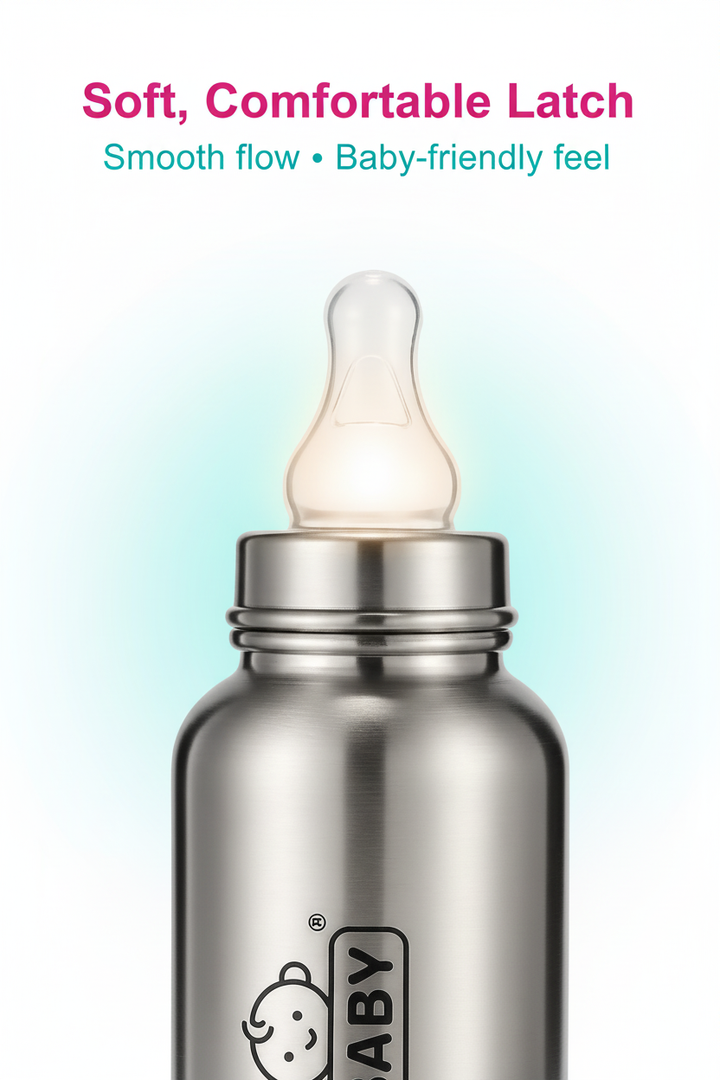 Stainless Steel Baby Feeding Bottle- 240ml